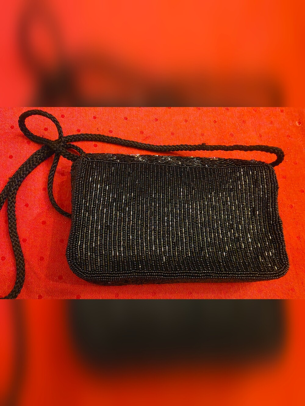 Stunning Vintage Black Beaded Multicolor Embroidered Evening Clutch - Picture 4 of 10